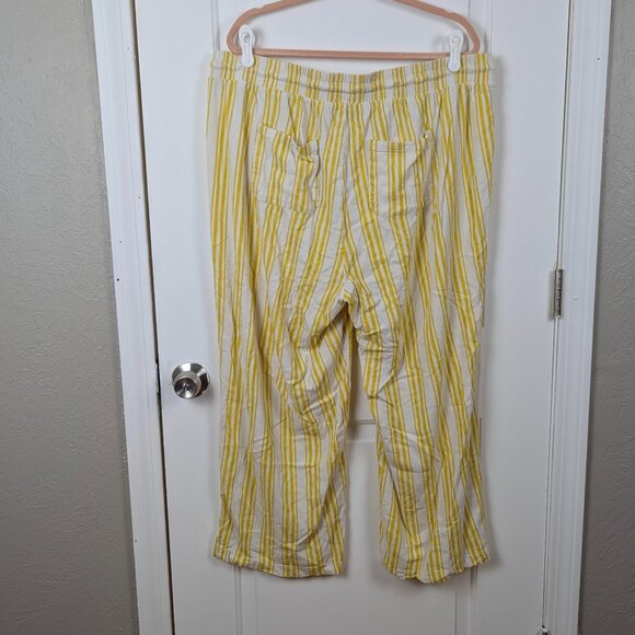 Torrid | Yellow Striped Drawstring Lounge Pants Size 3R - Picture 3 of 9